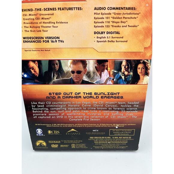 CSI Miami First Season 1 Television Series DVD Movie Set Very Good - Picture 4 of 6